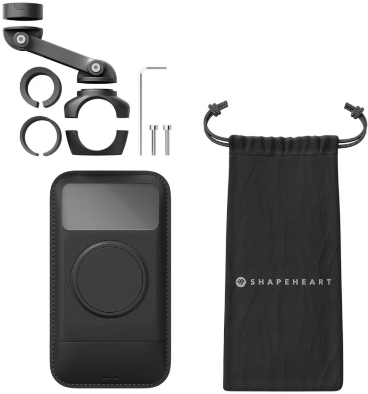 Image of Shapeheart Motorcycle Bundle Pro Boost Magnetic Smartphone Mount for Motorcycle Handlebars, black, Size XL for Men