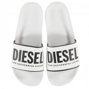 image of Diesel Logo Sliders - White H7324