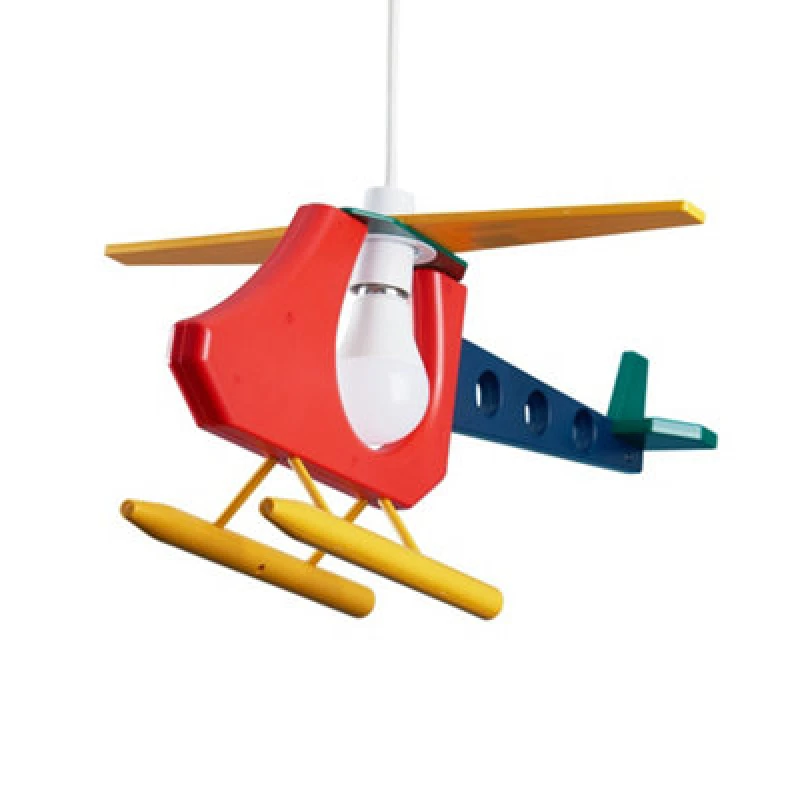 Image of ValueLights ValueLights Kids Multicolour Ceiling Pendant Airplane Shade With Warm White Bulb Multi One Size Unisex 5016529089322