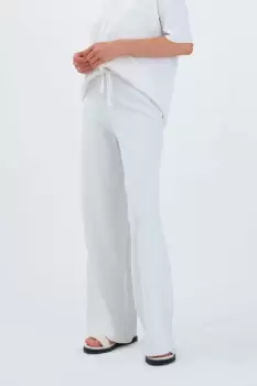 image of Fletcher Cropped Wide Leg Trouser, White / M