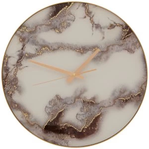 image of Premier Housewares Fifty Five South Primrose Wall Clock - Grey/White Faux Marble