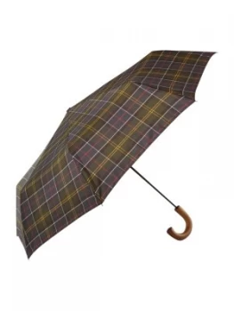 image of Barbour Tartan telescopic umbrella Brown