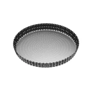 Image of MasterClass Crusty Bake Non Stick Fluted Round Flan Quiche Tin 28cm Grey