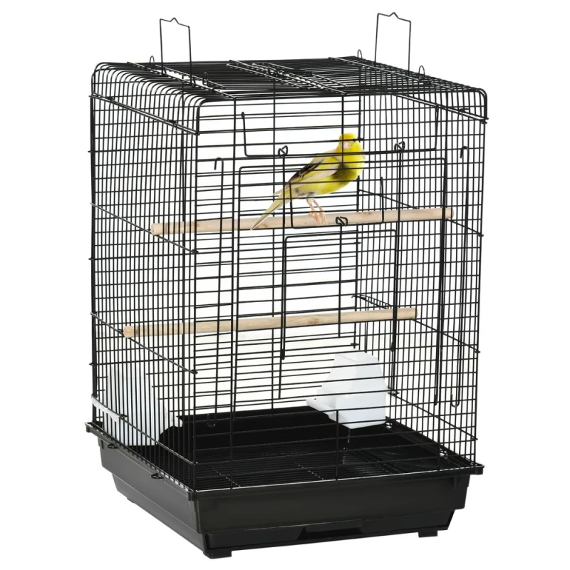 Image of PawHut PawHut 59cm Bird Cage with Openable Top, Stand, Tray, Handles, Feeding Bowls 5056725393373
