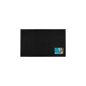 Image of Orion Scraper Rubber Pin Doormat, 45x75cm, Black - JVL