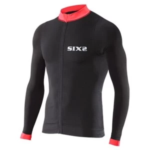 Image of SIXS Bike 4 Stripes Long Sleeve Jersey Black/Red X Large