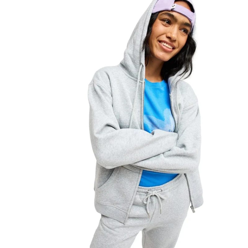 Image of Roxy Womens zip-up hoodie Roxy Surf Stoked Gris Female L