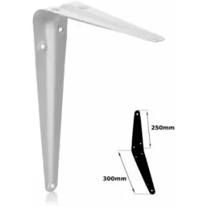 image of Shelf Brackets White London Pattern Metal For Shelving Constructions - Size 250x300mm - Pack of 1