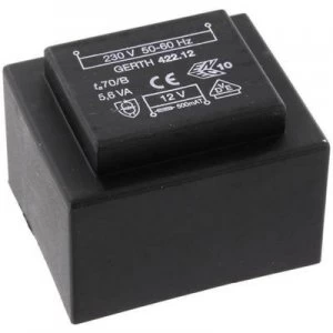 Image of PCB mount transformer 1 x 230 V 2 x 24 V AC 5.60 VA 116 mA