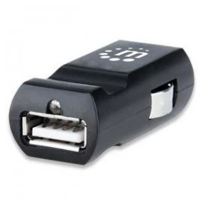 Image of Manhattan Car/Auto Charger USB-A Output Charging 2.1A Surge Protection Black Three Year Warranty Blister