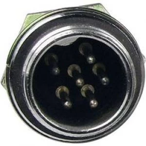 Image of Mini DIN connector Plug vertical mount Number of pins 8 Silver Cliff FC684208