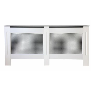 image of Jack Stonehouse - Diamond Lattice Grill White Painted Radiator Cover - Extra Large - White