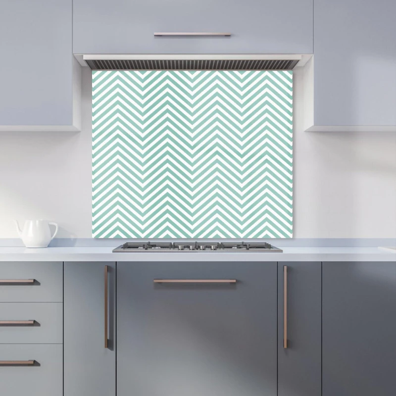 Image of Warren Reed Designer Geometric Chevron Pattern Premium Glass Kitchen Splashback W600mm X H750mm