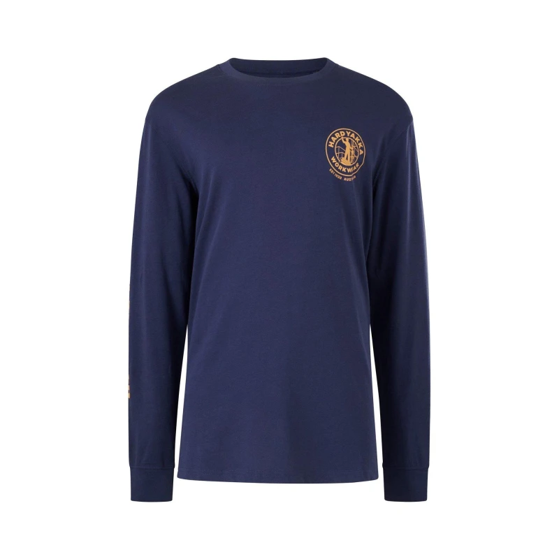 Image of Hard Yakka Heritage Icon Long Sleeve Tee - Blue Blue Lge