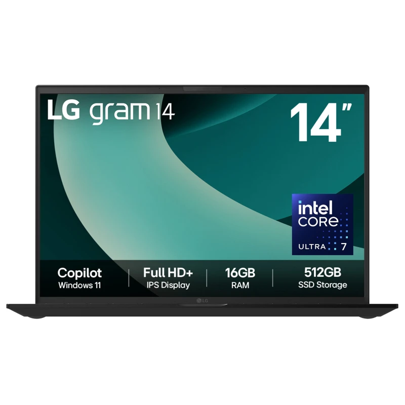 Image of LG gram 14 14Z90T-G.AA75A1 14" Laptop, Copilot - Intel Core Ultra 7, 512GB SSD, Black 8806096458594