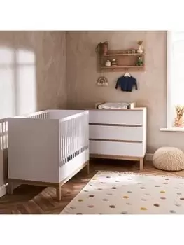 image of Obaby Astrid Mini 2 Piece Nursery Furniture Set - White