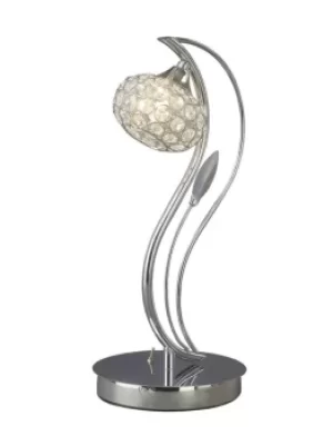 image of Leimo Table Lamp 1 Light Polished Chrome, Crystal