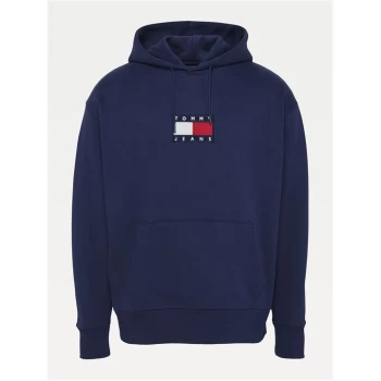 image of Tommy Jeans Small Flag Hoodie - Twilight Navy