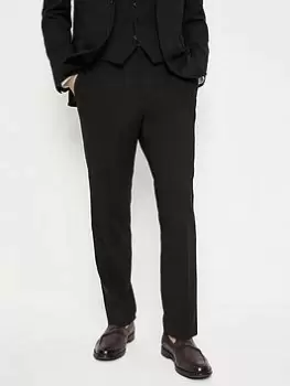 Image of Burton Menswear London Burton Tailored Fit Black Essential Trouser, Black, Size 36, Length Regular, Men