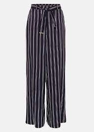 image of Phase Eight Navy and Ivory Lucas Stripe Full Length Trousers - 8