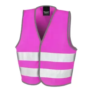 image of SAFE-GUARD by Result Childrens/Kids Core Enhanced Hi-Vis Vest (4-6 Years) (Fluorescent Pink)