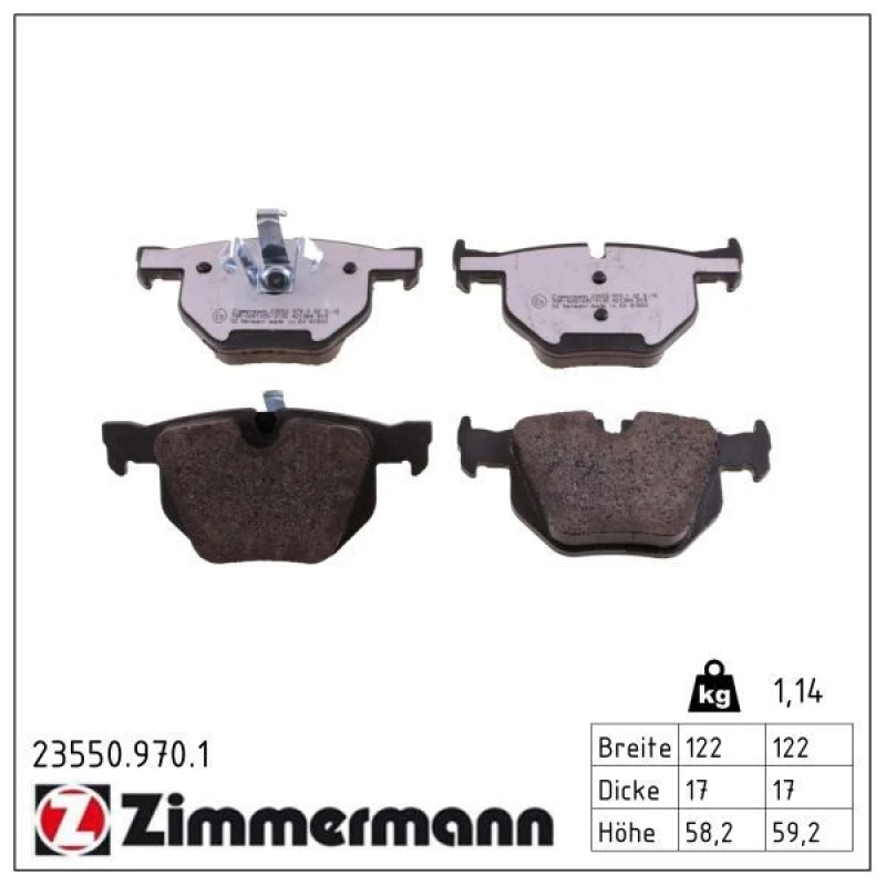 Image of ZIMMERMANN Brake pad set ZIMMERMANN 23550.970.1