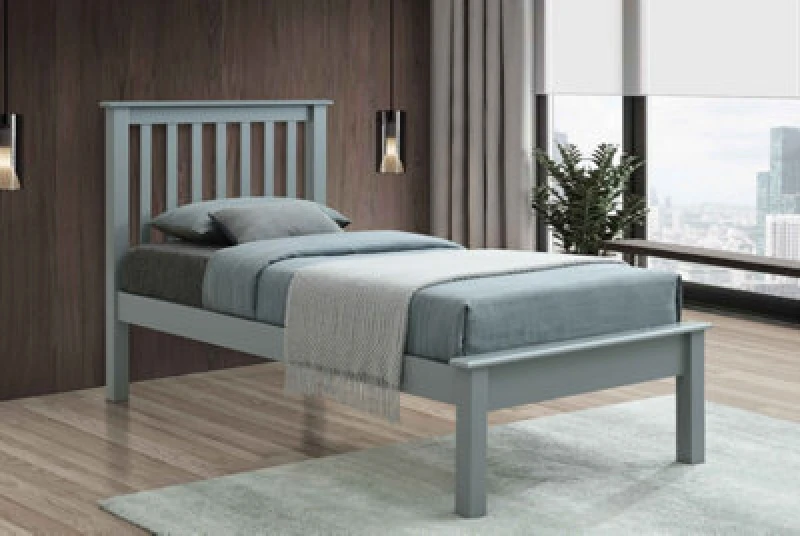Image of Flintshire Rossett Grey Wooden Bed Frame - 3ft Single