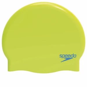 image of Speedo Moulded Silicone Cap Green Junior