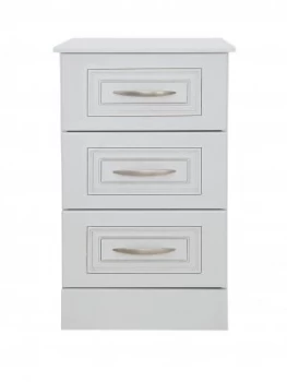 image of Consort Dorchester Ready Assembled 3-Drawer Bedside Cabinet