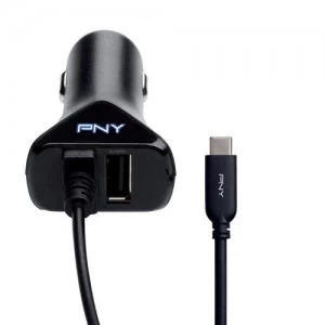 image of PNY P-DC-TC-K01-04-RB Auto Black mobile device charger