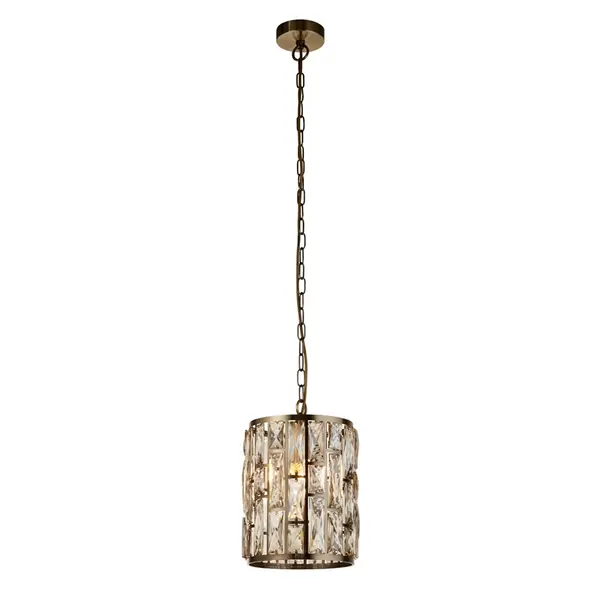 Image of Searchlight Bijou Champagne Glass Ceiling Pendant Light - Antique Brass