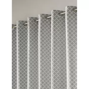 Image of Essential Living Wold Eyelet Ring Top Curtains Silver 228cm x 274cm