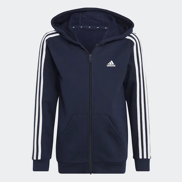 Image of Logo Print Zipped Hoodie in Cotton Mix