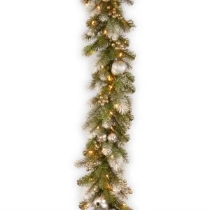 National Tree Company Glittery Pomegranate Pine Garland - 9ft