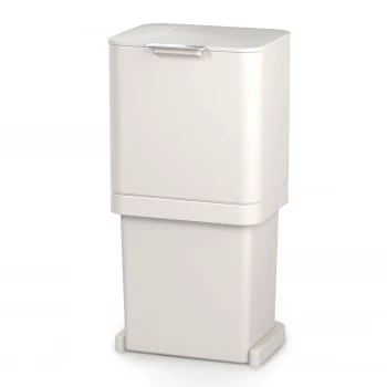 image of Joseph Joseph Totem Pop 60-Litre Waste Bin - Stone