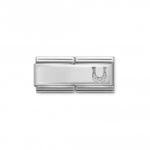 Image of Nomination Composable Double Classic Zirconia Horseshoe Link 330731/12