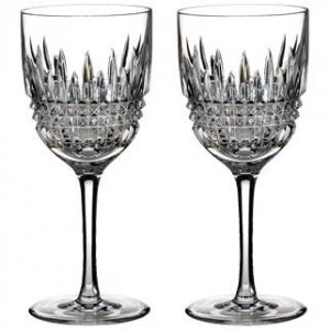 image of Waterford Lismore Diamond Red Wine Goblet Set of 2 Red