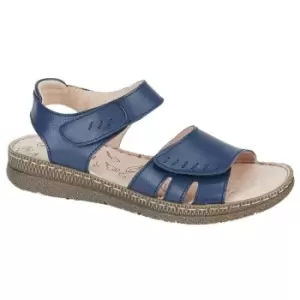 image of Boulevard Womens/Ladies Leather Sandals (6 UK) (Navy Blue)