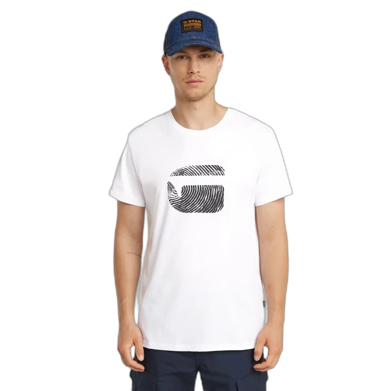 Image of G-Star T-Shirt G-Star Finger Print Burger Blanc Unisex L