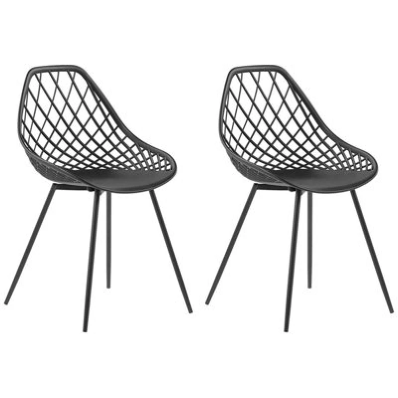 Image of Beliani Set Of 2 Dining Chairs Canton Black