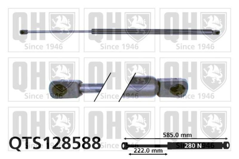 Image of QUINTON HAZELL Tailgate strut QUINTON HAZELL QTS128588