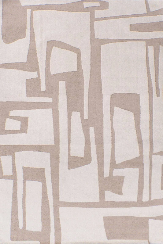 Image of THE RUGS Loft Abstract Living Room Area Rug & Runners Soft Pile in Beige Size: 80cm x 150cm Beige Unisex 80cm x 150 cm