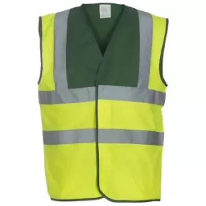 Image of Yoko Adults Unisex Two Tone Class 1 Reflective Jacket (2XL) (Hi Vis Yellow/Green) - Hi Vis Yellow/Green