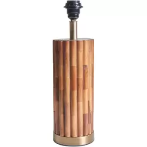 image of Minisun - Natural Bamboo Table Lamp with Brass Base - 0