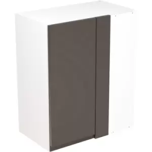 Image of Kitchen Kit Flatpack J-Pull Kitchen Cabinet Wall Blind Corner Unit Super Gloss 600mm in Graphite MFC