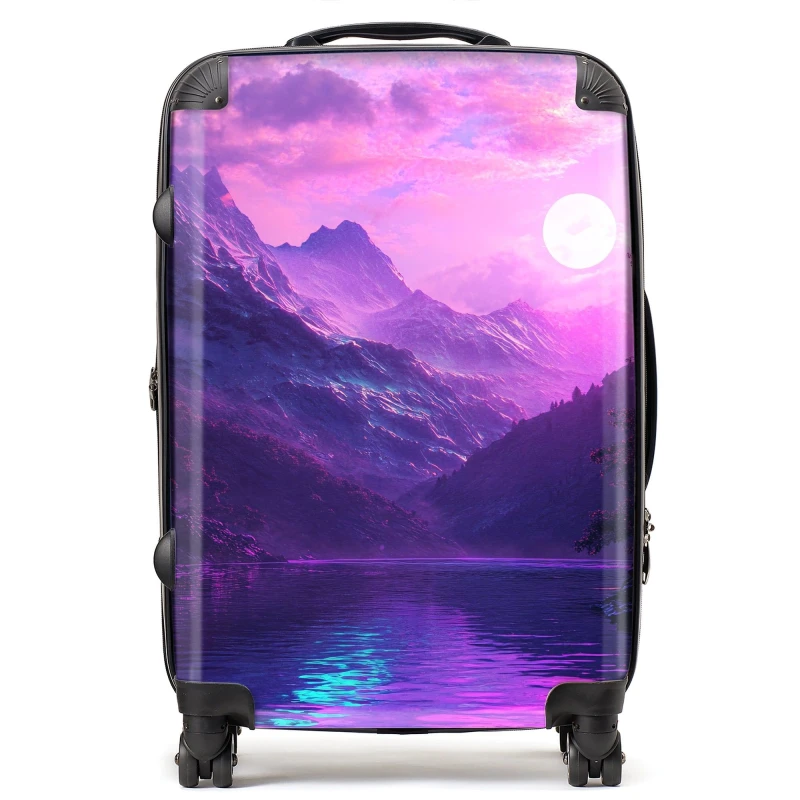 Image of Designer Luggage Elena Sable: 00052 Suitcase in Purple Size: Large Purple Unisex Large
