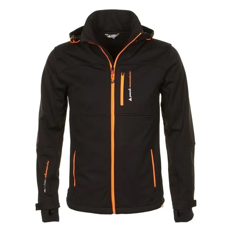 Image of Peak Mountain Children's softshell jacket Peak Mountain Ecanne Noir Male 8 ans ECANNE/3-8/WH/1/NOIR-Orange