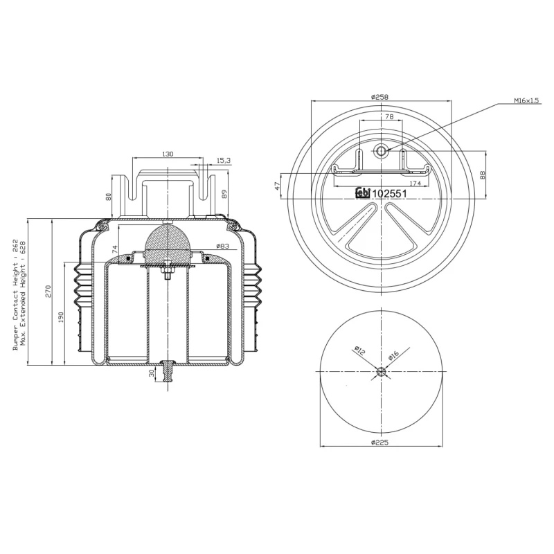 Image of Boot, air suspension FEBI BILSTEIN 102551