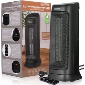 Image of Monzana - Ceramic Fan Heater 2000W 4 Modes 15-40°C Energy Saving 120° Oscillation Timer Remote Control Electric Radiant Black