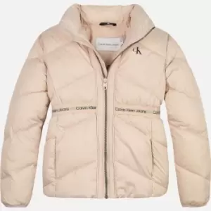 Image of Calvin Klein Girls Logo Tape Light Jacket - Pale Rose - 12 Years